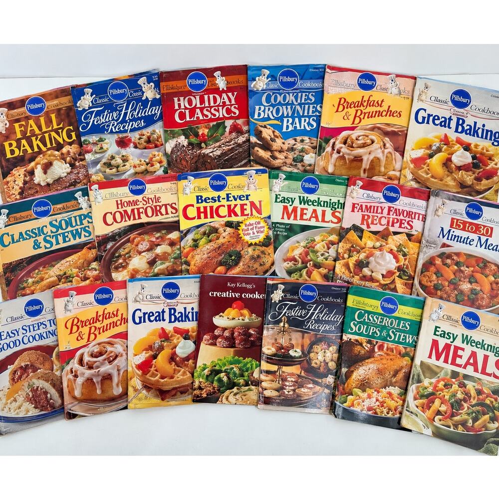 Pillsbury Cookbook Magazine Lot Vintage Recipe Classics Holiday Baking Meals 19